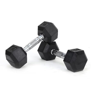 HDRS Rubber Coated Dumbbell with Contoured Chrome Handle