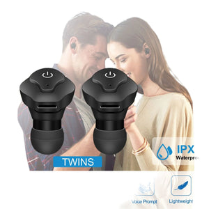 Wireless Earbuds CSR V4.2 In-ear Stereo Headsets IP44 Waterproof Apt-X TWS Headphones Noise Cancelling