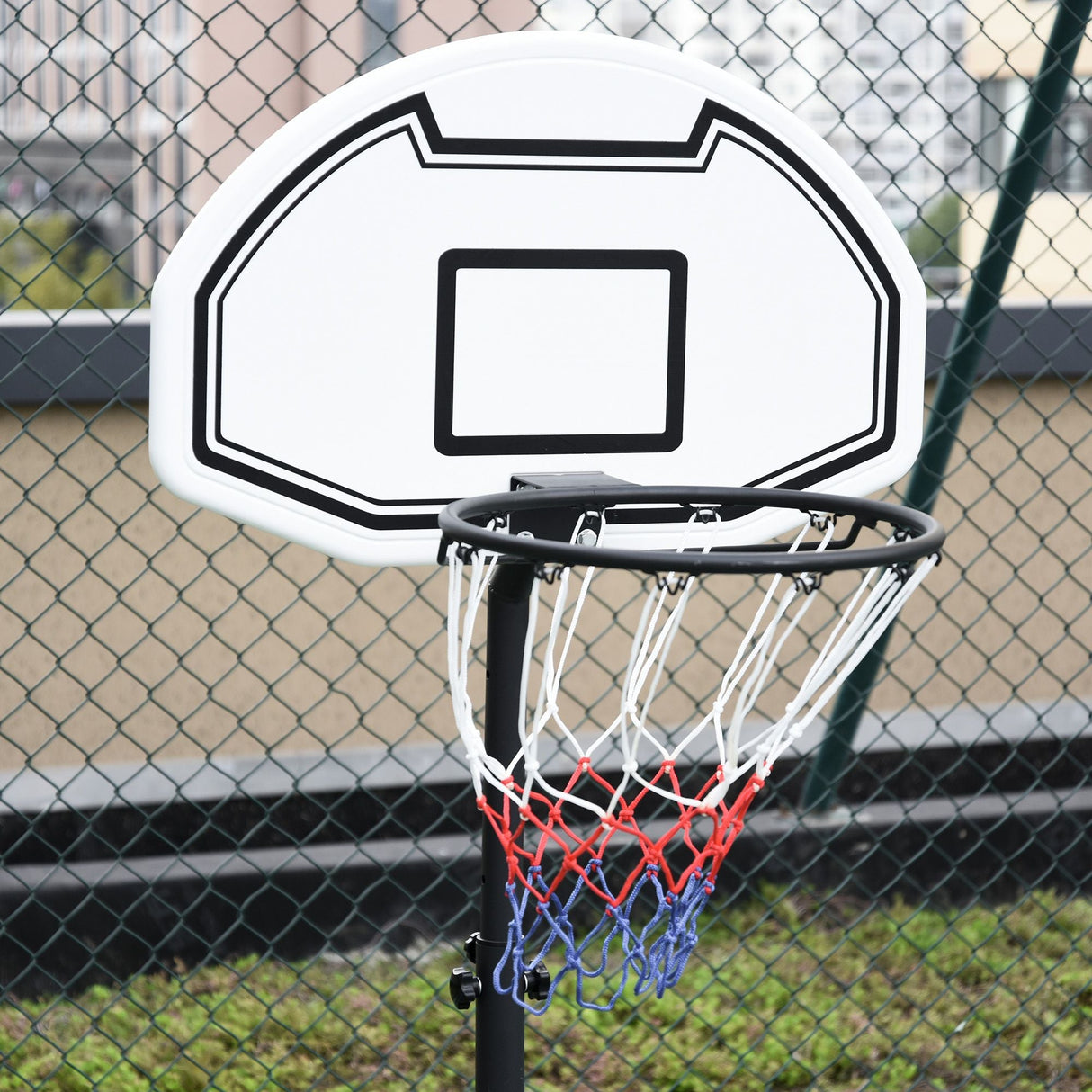 Aosom Height Adjustable Basketball Hoop, Portable Basketball Stand, 30" Backboard, Indoor Outdoor Goals Set for Kids Youth Adults