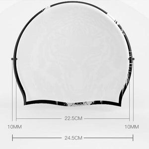 Black Tiger Print Swim Caps Waterproof Swimming Cap, Black, 2 Pack Solid Color