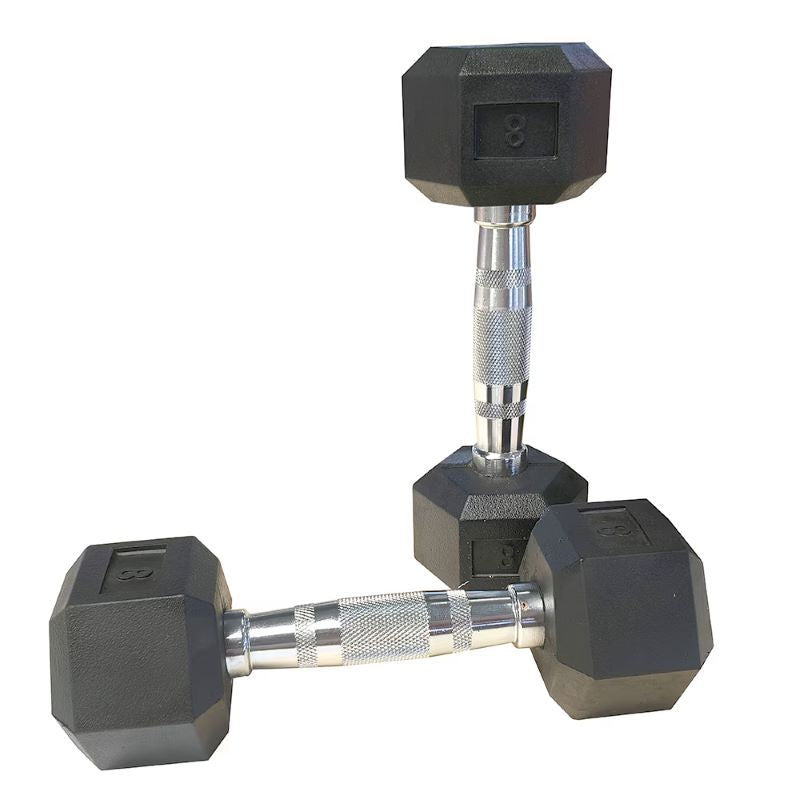 HDRS Rubber Coated Dumbbell with Contoured Chrome Handle