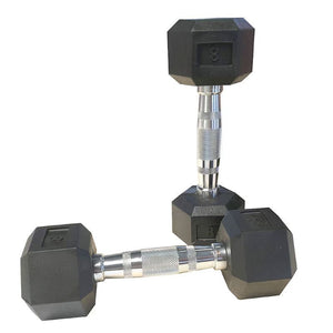 HDRS Rubber Coated Dumbbell with Contoured Chrome Handle