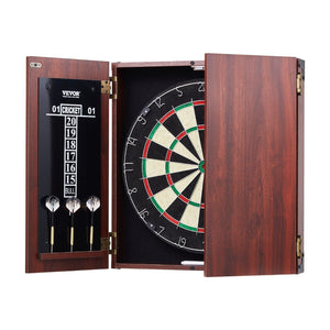 Dartboard and Cabinet Set Official Size Complete dart board Accessory Steel Tip Dart