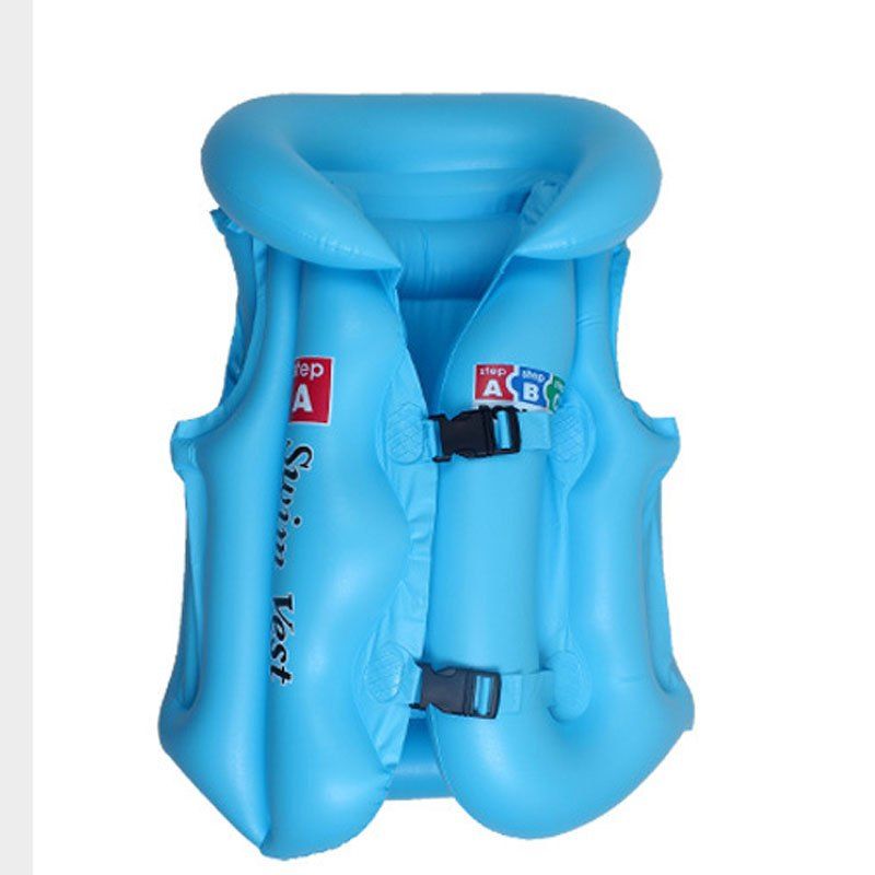 Children's Inflatable Swim Vest - Ages 4-12, Adjustable Safety Buckle & Dual Airbags for Pool & Beach Fun