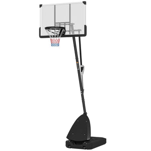 Freestanding Adjustable Basketball Hoop with 44" Shatterproof Backboard & Wheels