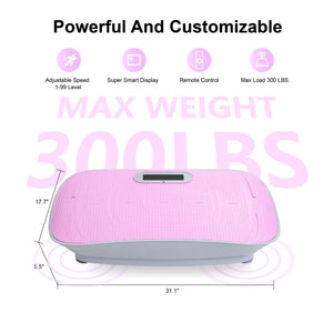 Full Body Vibration Plate Crazy Fitness Massage 10-Frequency Weight Loss & Fat Burner Shaking Machine For Unisex Pink