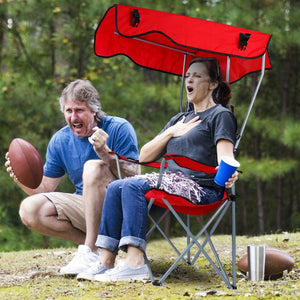 Portable Camping Chair with Adjustable Canopy - Lightweight Folding Design for Sunshade