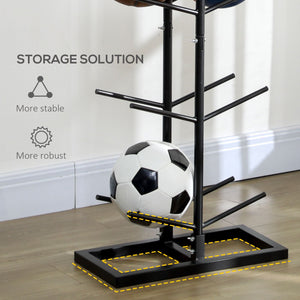 Soozier Vertical Basketball Rack, 12-Ball Capacity Organizer for Gym & Garage