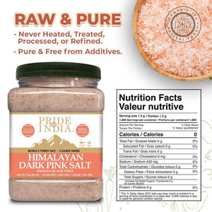 Pride Of India - Pure Himalayan Pink Salt - Enriched w/ 84+ Natural Minerals; Fine Grind 5 Pound Jar