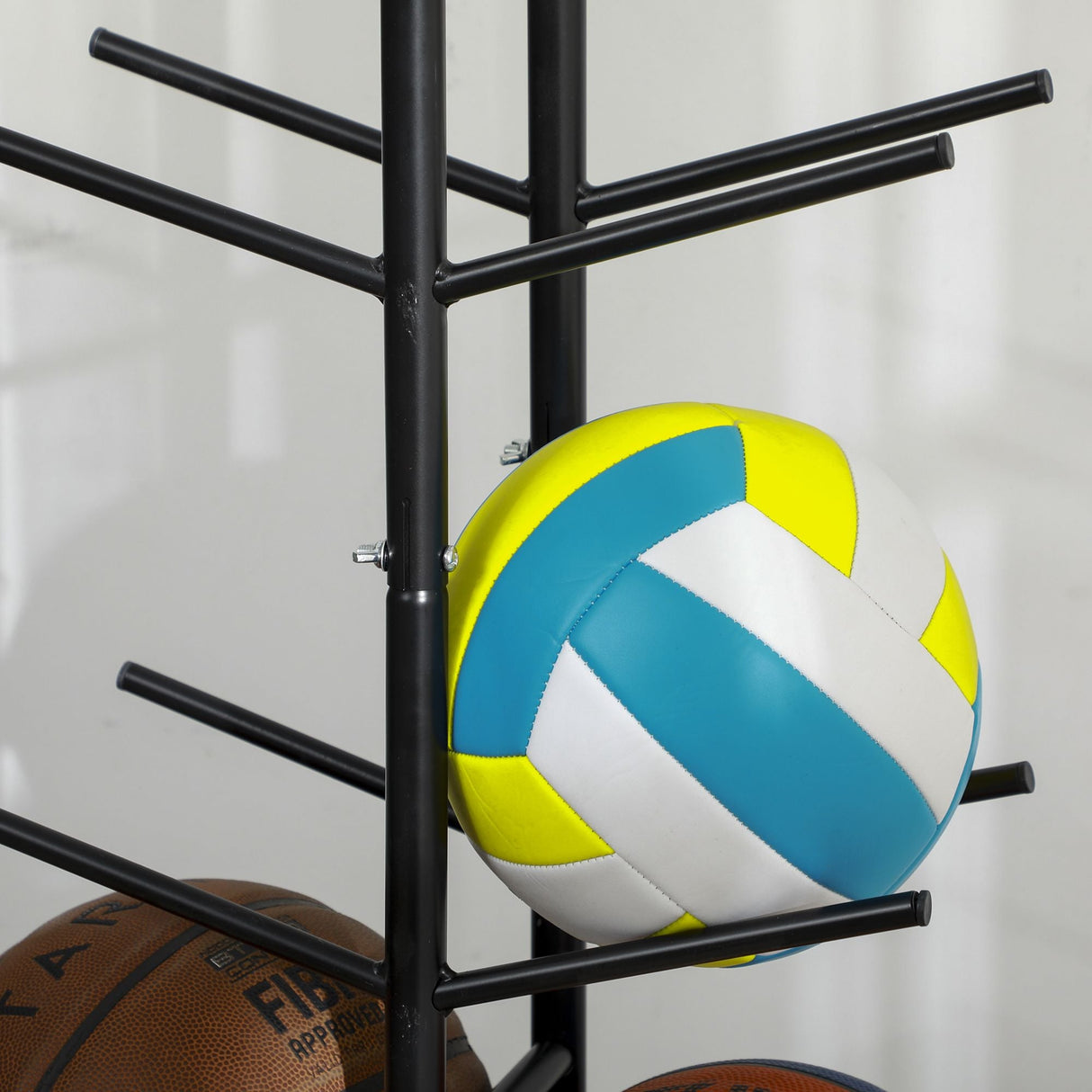 Soozier Vertical Basketball Rack, 12-Ball Capacity Organizer for Gym & Garage