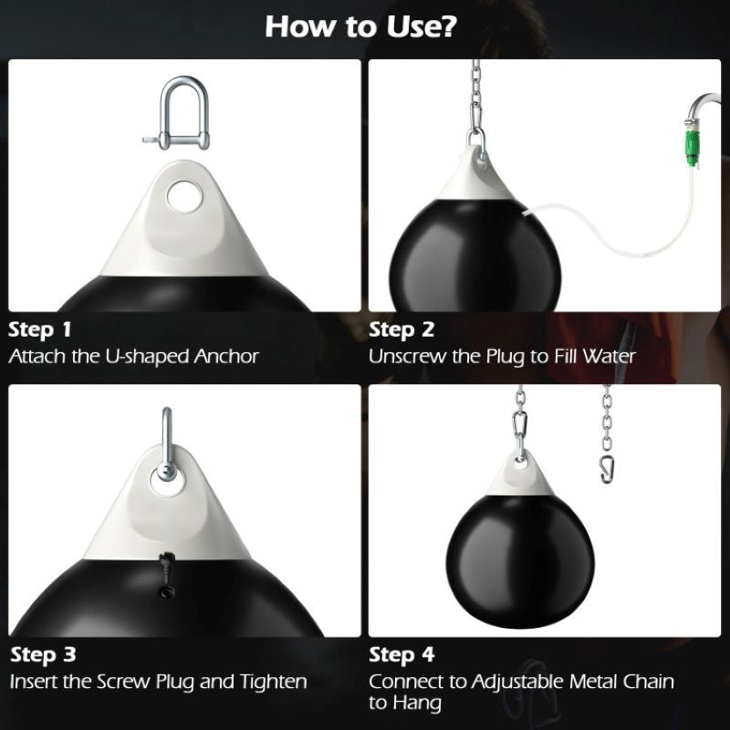 Home Gym 21 Inch Water Punching Bag with Adjustable Metal Chain