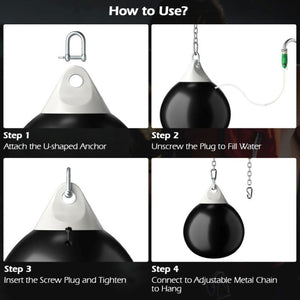 Home Gym 21 Inch Water Punching Bag with Adjustable Metal Chain