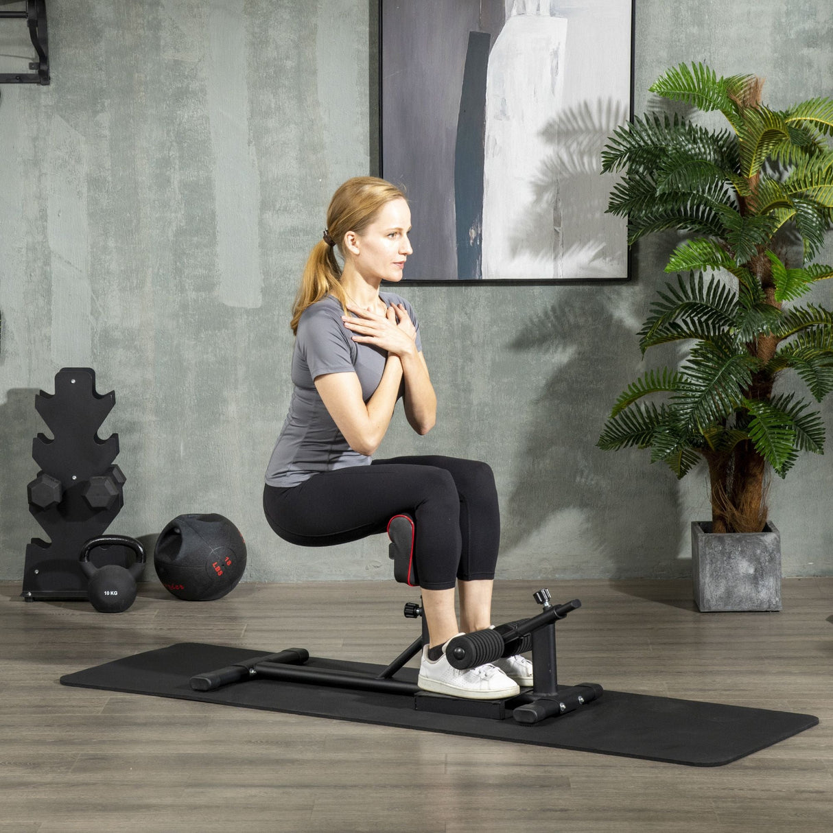 Soozier Sissy Squat Machine for Home Gym, Workout Station for Abs, Hip, Glutes & Quads to Improve Balance, Posture, Sculpt & Tone