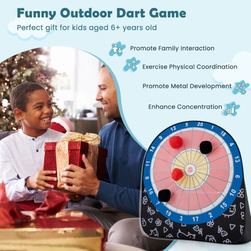 Lawn Games Large Dart Board with Kick Balls