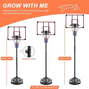 Adjustable Portable Basketball Hoop with 32" Backboard for Indoor & Outdoor Play