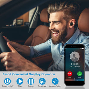 Wireless Earbuds CSR V4.2 In-ear Stereo Headsets IP44 Waterproof Apt-X TWS Headphones Noise Cancelling