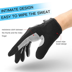 Bicycle Full Finger Cycling Bike Gloves Absorbing Sweat for Men and Women Outdoor Sports Protector