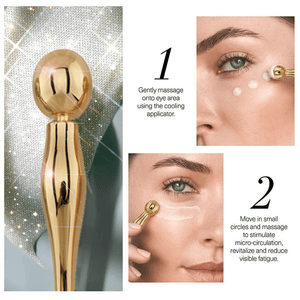 Facial Eye Cream Massager Stick with Metal Wand Applicator for Smooth Skin