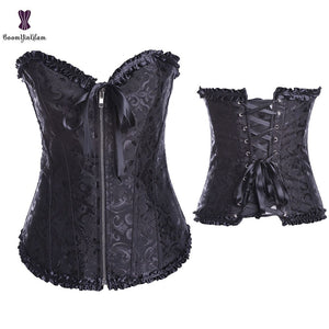 Sexy Women Steampunk Clothing Gothic Plus Size Corsets Lace Up Boned Over bust Bustier Waist trimmer Cincher Body Shaper Corselet S-6XL