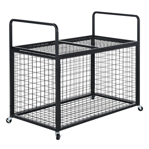 Heavy-Duty Lockable Sports Ball Storage Cart - Double Lid Organizer for Home and Gym