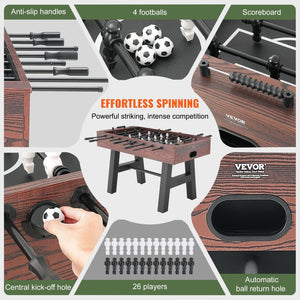 Foosball Table, 55-inch Standard Size Foosball Table, Indoor Full Size Foosball Table for Home, Family, and Game Room, Soccer with Foosball Table Set,