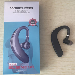 Wireless earbuds with microphone for all smartphones; hands-free sports headphones with Bluetooth connection and microphone