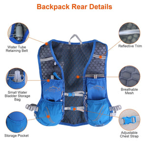 Sport Hydration Vest Running Backpack with 15oz 50oz Water running hydration bladder Adjustable Strap Storage Bag for Trail Running Marathon Race Hiking