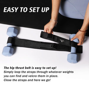 Hip Thrust Belt For Dumbbells Kettlebells; Booty Belt For Hip Thrust; Glute Bridge; Butt Workout; Lunges; Squat; Dips With 6mm Neoprene Padding