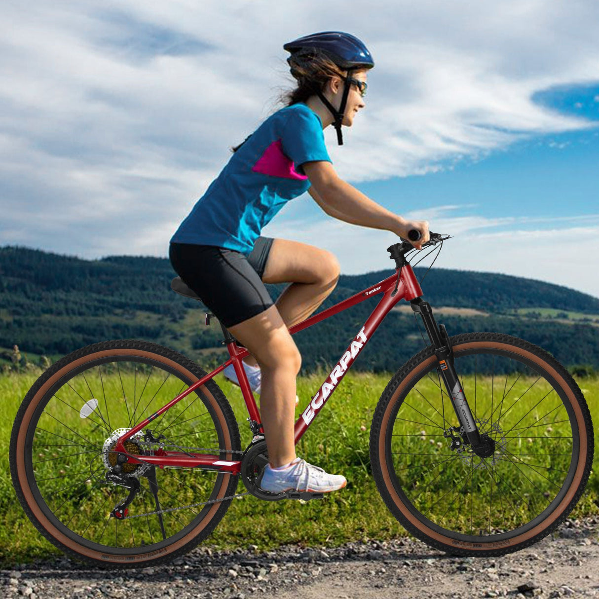 A27312 Mountain Bike 27.5 Inch Wheels, 21-Speed Mens Womens Trail Commuter City Mountain Bike, Aluminium Frame Disc Brakes Thumb Shifter Front Fork Bicycles