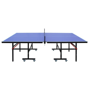 8ft  Tennis Table Foldable & Portable Ping Pong Table Set for Indoor Games with Net, 2 Table Tennis Paddles and 3 Balls