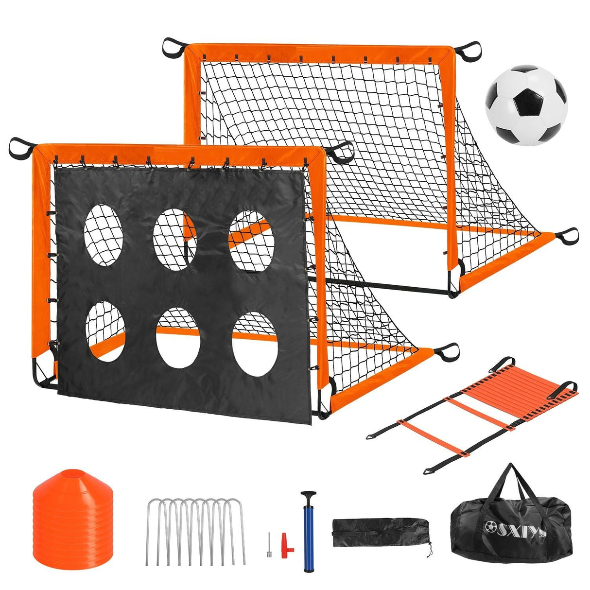 Portable Kids Soccer Training Goal Set with Pump, Cones, and Agility Ladder for Backyard Fun