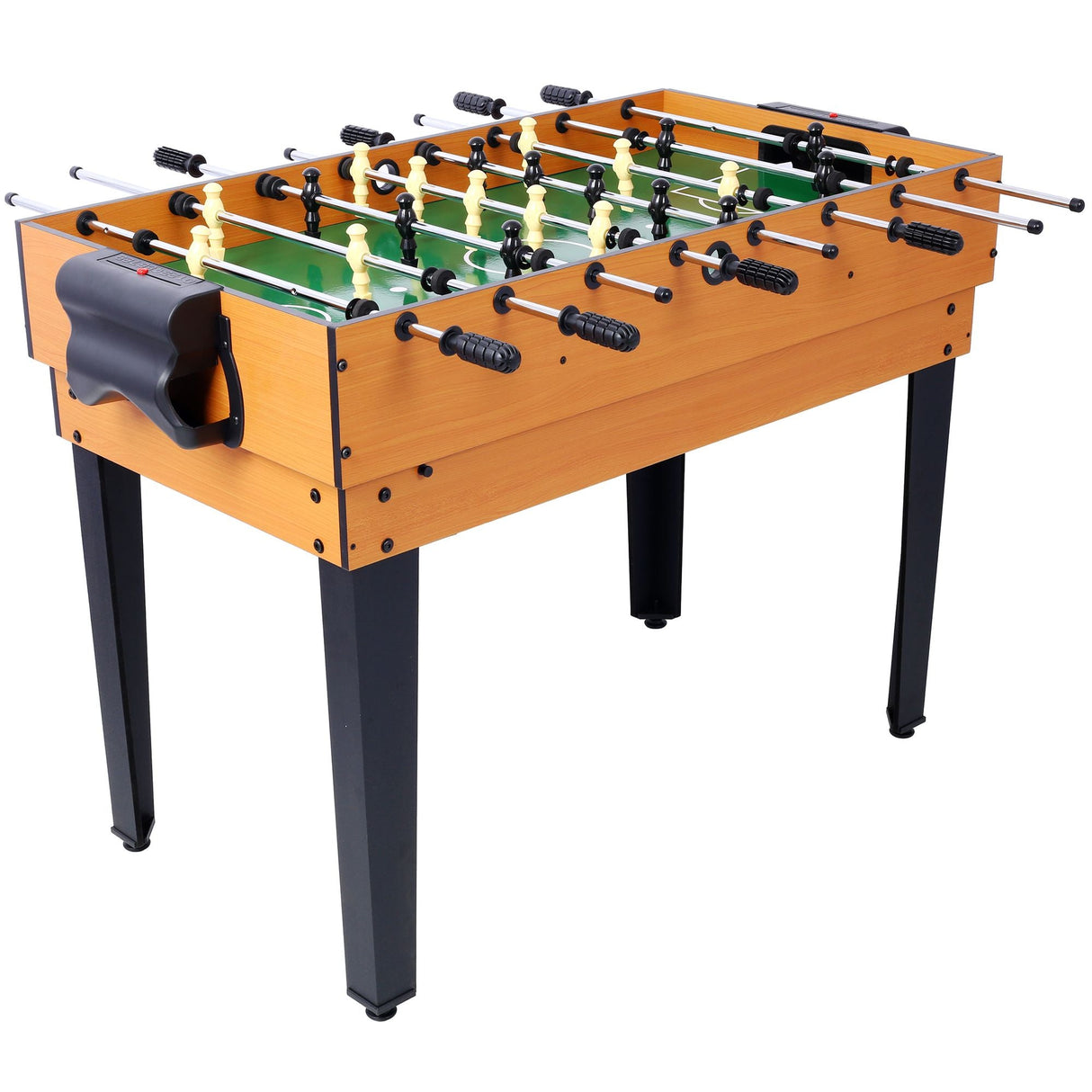 5-in-1 Multi-Game Table - Billiards, Push Hockey, Foosball, Ping Pong, and Basketball brown/red