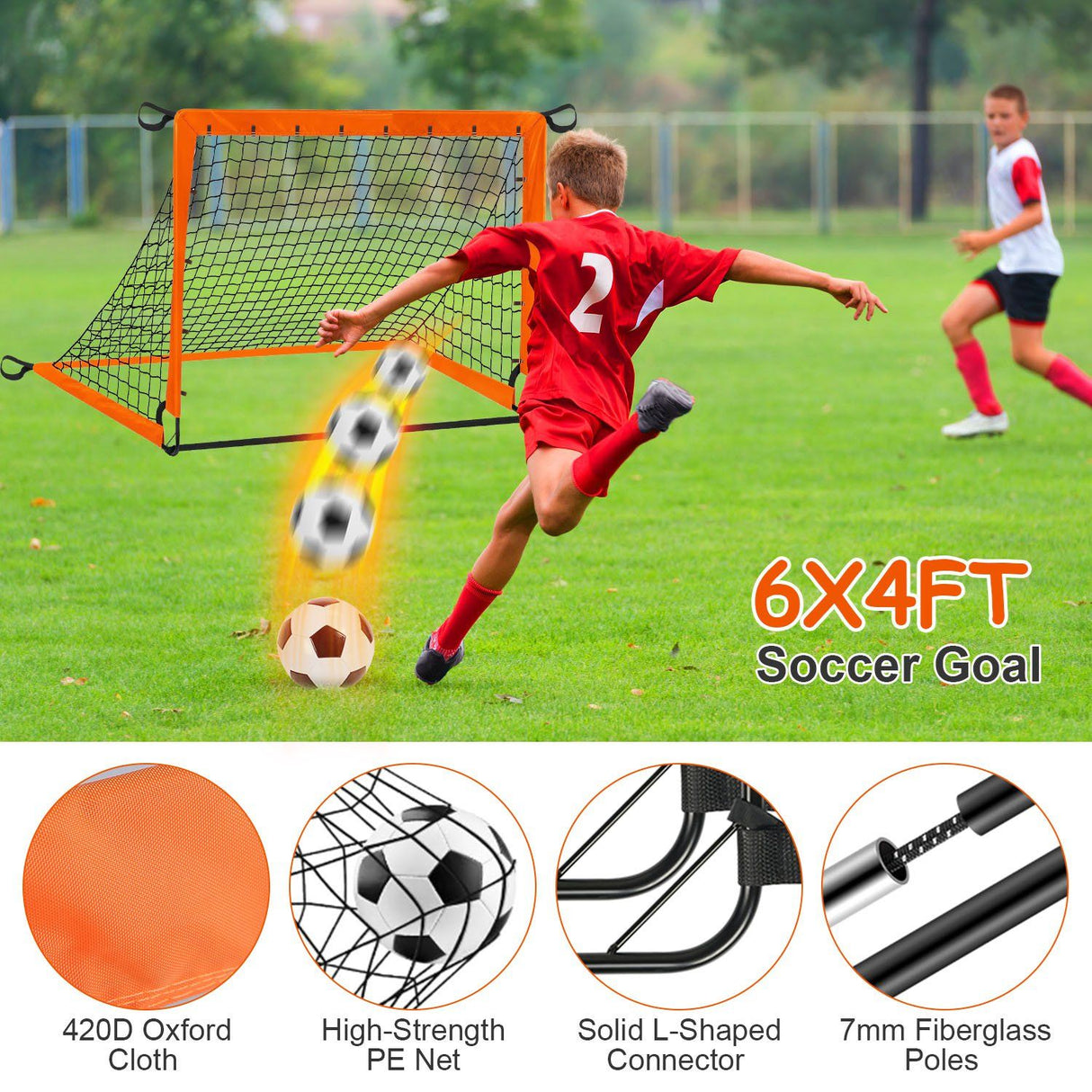 Portable Kids Soccer Training Goal Set with Pump, Cones, and Agility Ladder for Backyard Fun