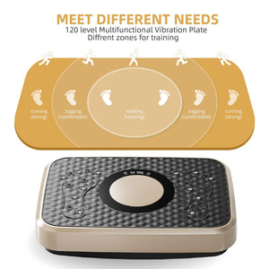 Vibration Plate Fitness Platform, Whole Body Exercise Machine for Lymphatic Drainage, Shaking Workout Board with 120 Speed Levels, Fat Burner and Weight Loss Equipment for Men and Women.