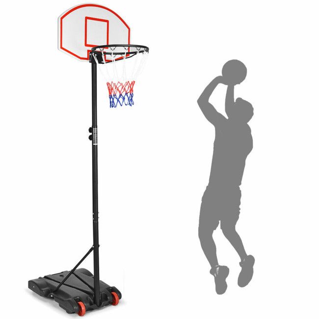 Portable Adjustable Basketball Hoop with Wheels for Easy Movement