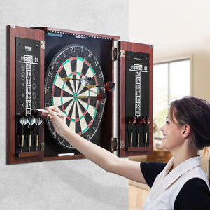 Dartboard and Cabinet Set Official Size Complete dart board Accessory Steel Tip Dart