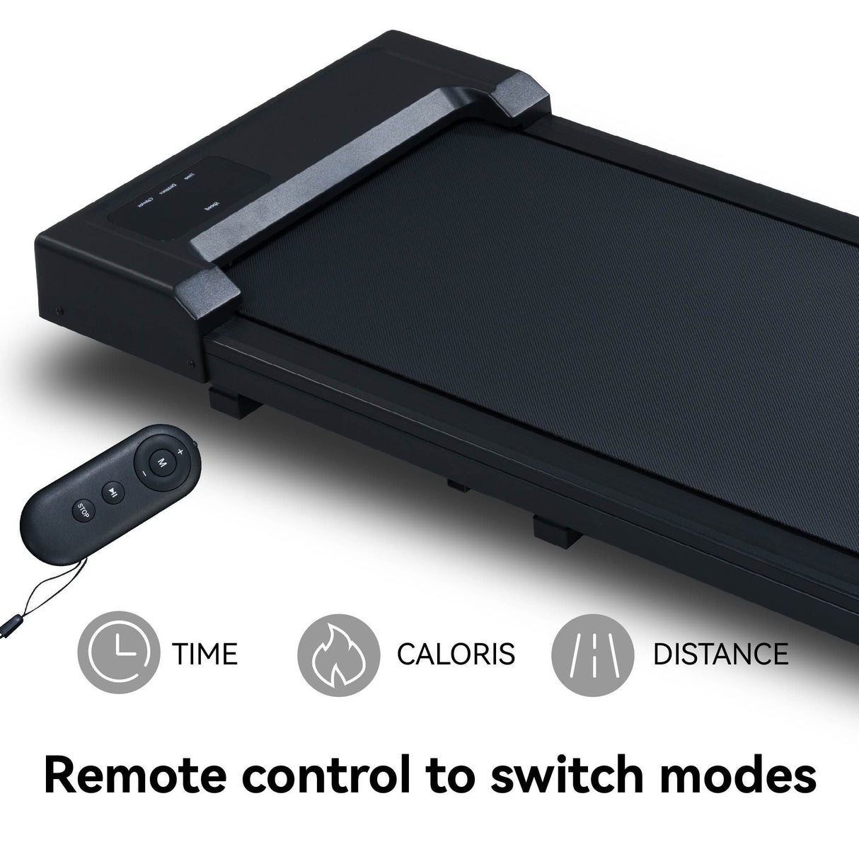 2.5HP Under Desk Treadmill, Portable Walking Pad for Home & Office, Compact Running & Walking Machine with Remote Control, LED Display, Black