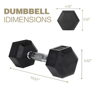 HDRS Rubber Coated Dumbbell with Contoured Chrome Handle