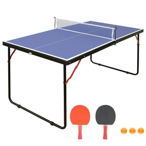 ping pong Table, Tennis Table Foldable & Portable Ping Pong Table Set with Net and 2 Ping Pong Paddles for Indoor Outdoor Game