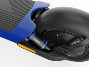 Dual-Suspension Electric Scooter w/ hoverboard43.5 Miles Max scooter Operating Range & 24 mph Max Speed - Blue