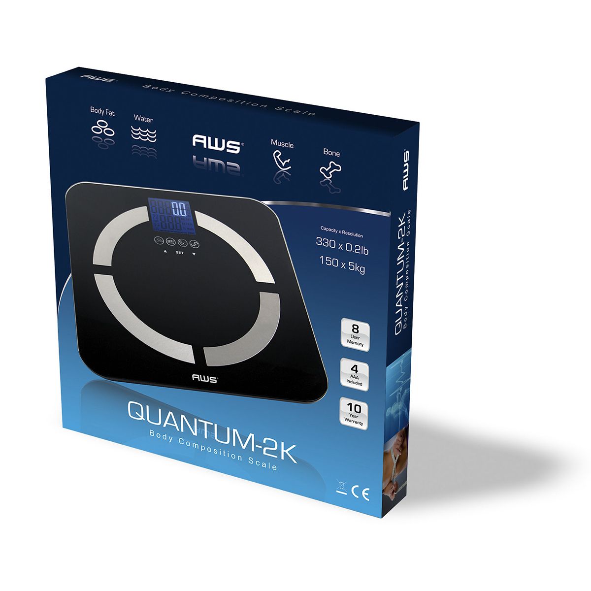 Precision QUANTUM-2K Digital Bathroom Scale for 330Lbs - Accurate BMI Measurement