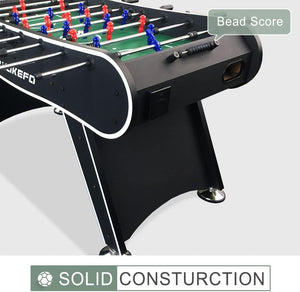 Foosball Table Arcade Games: soccer Tables Adult Size for Home, Game Room, Bar - Competition Sized Football Table w/ 2 Balls, 2 Drink Holders, Table Soccer Game for Kids and Adults