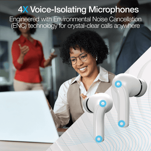 Active Noise Cancelling True Wireless Earbuds with Wireless Charging Case