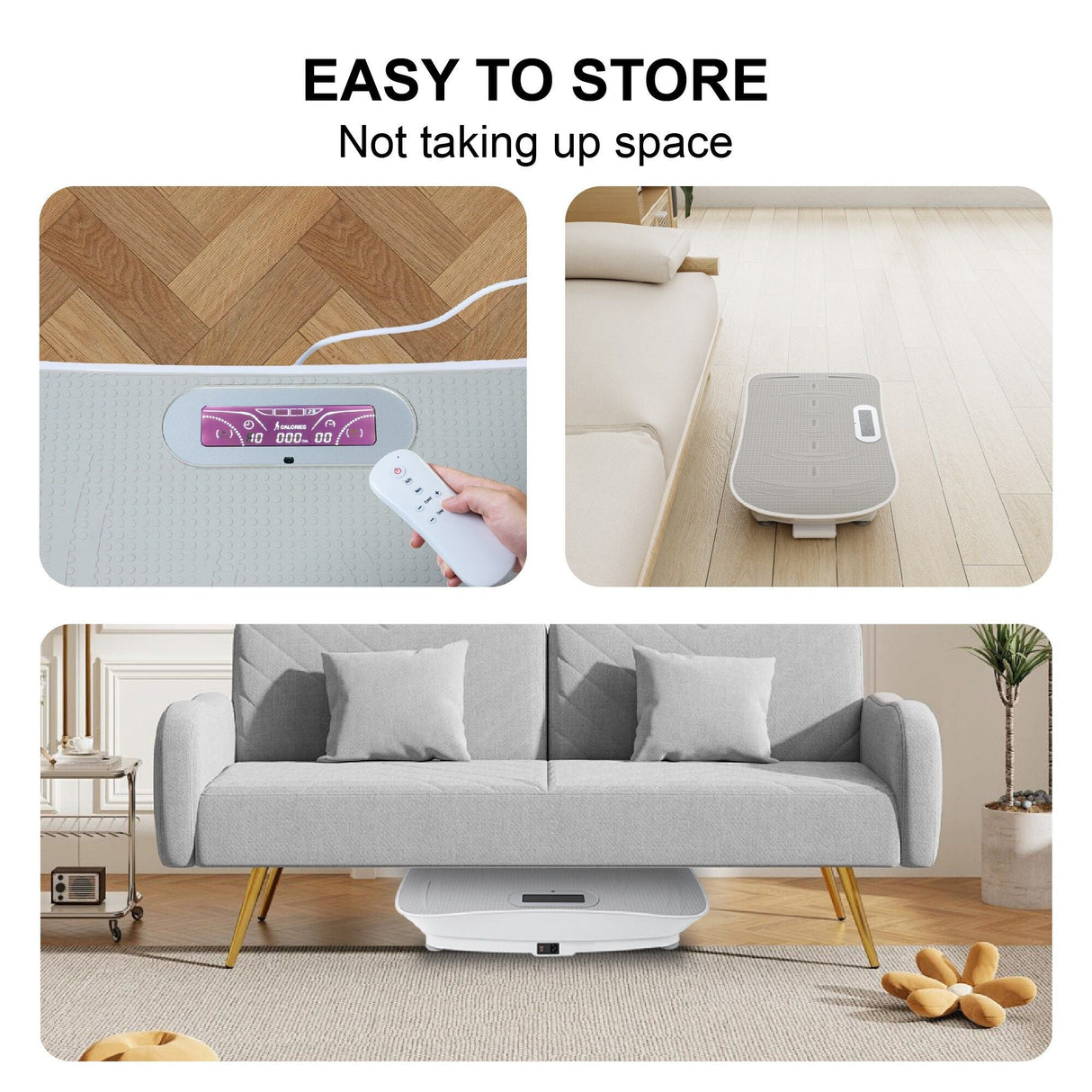 Full Body Vibration Plate Crazy Fitness Massage 10-Frequency Weight Loss & Fat Burner Shaking Machine For Unisex Grey 034