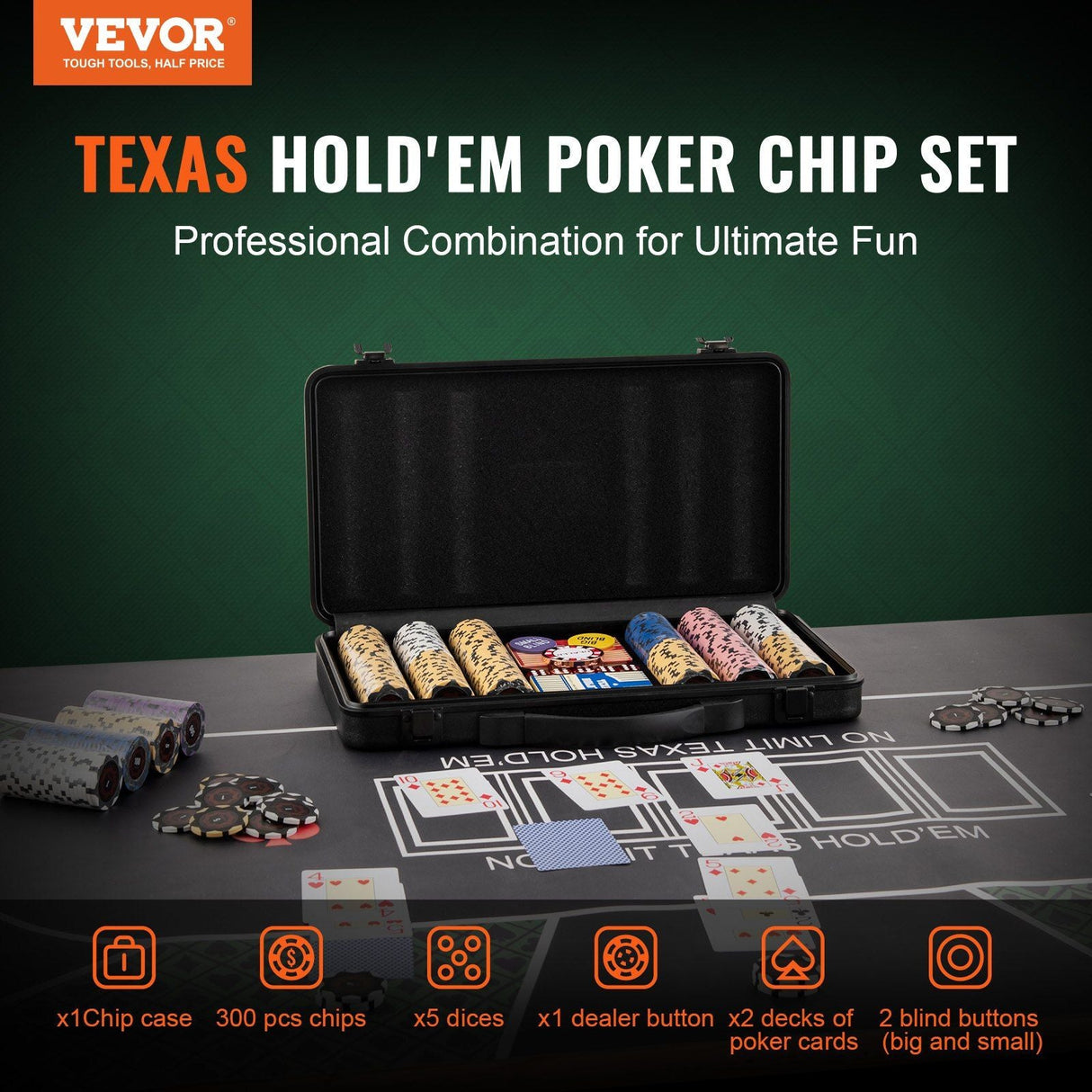 casino Chip Set, 300-Piece Poker Set