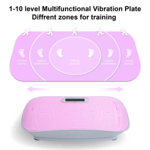 Full Body Vibration Plate Crazy Fitness Massage 10-Frequency Weight Loss & Fat Burner Shaking Machine For Unisex Pink