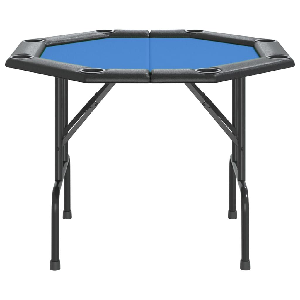 8-Player Folding Poker Table Blue 42.5"x42.5"x29.5"