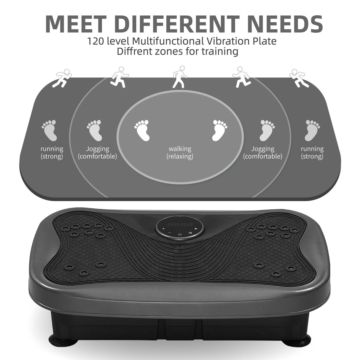 Vibration Plate Fitness Platform with handle Whole Body Exercise Machine with 120 Speed Levels, Lymphatic Drainage, Fat Burning, and Weight Loss, Perfect for Women, Men, and Home Gym exercise