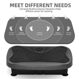 Vibration Plate Fitness Platform with handle Whole Body Exercise Machine with 120 Speed Levels, Lymphatic Drainage, Fat Burning, and Weight Loss, Perfect for Women, Men, and Home Gym exercise