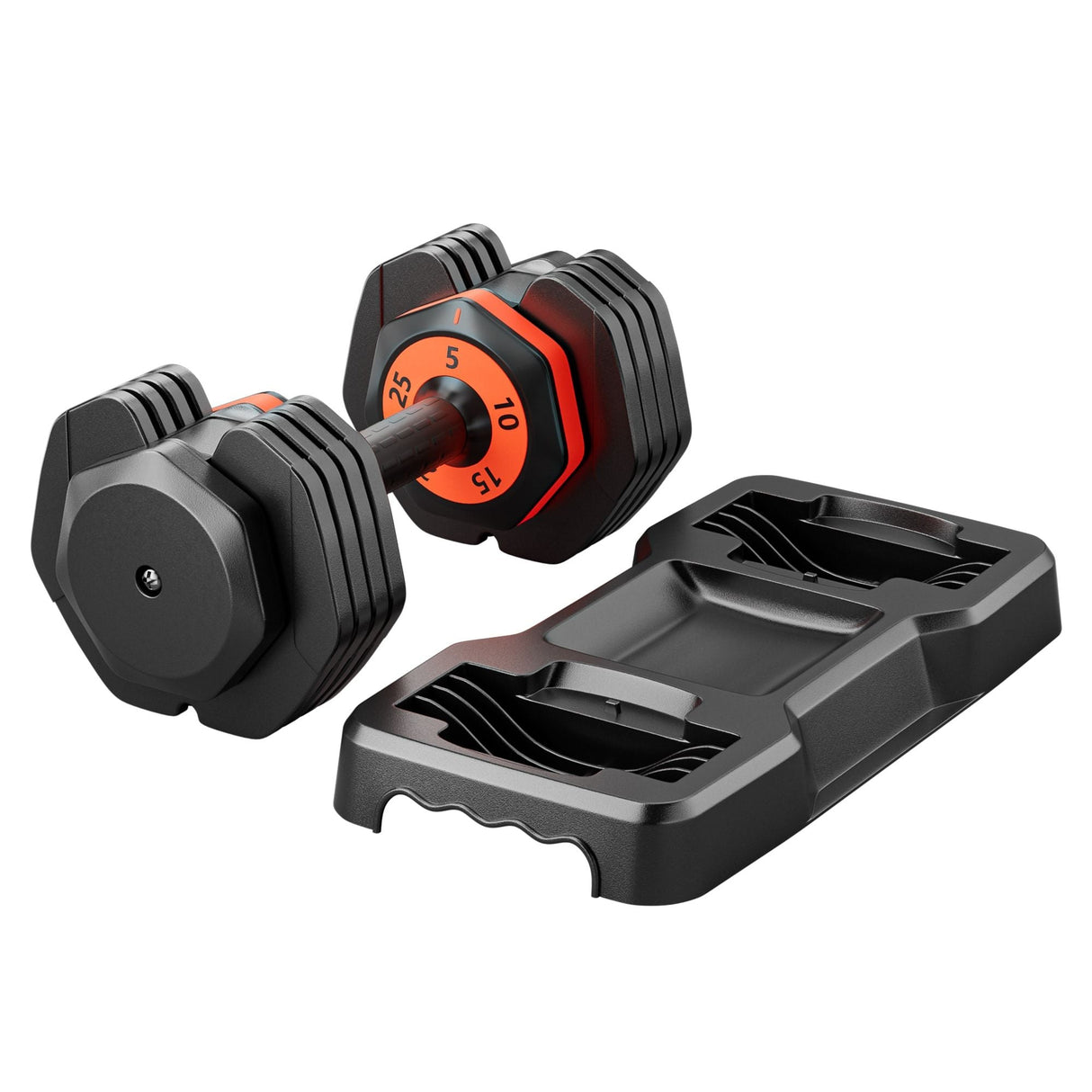 25LB 5 in 1 Single Adjustable Dumbbell Free Dumbbell Weight Adjust with Anti-Slip Metal Handle, Ideal for Full-Body Home Gym Workouts